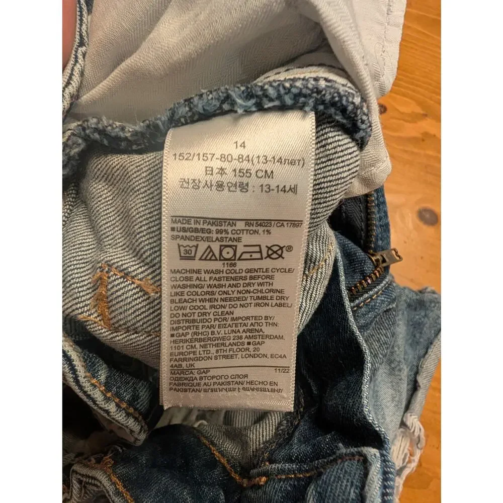 Gap Kids Denim Shorts, EGU/LN, Adjustable Waist, Girl's 14, Shortie High Rise